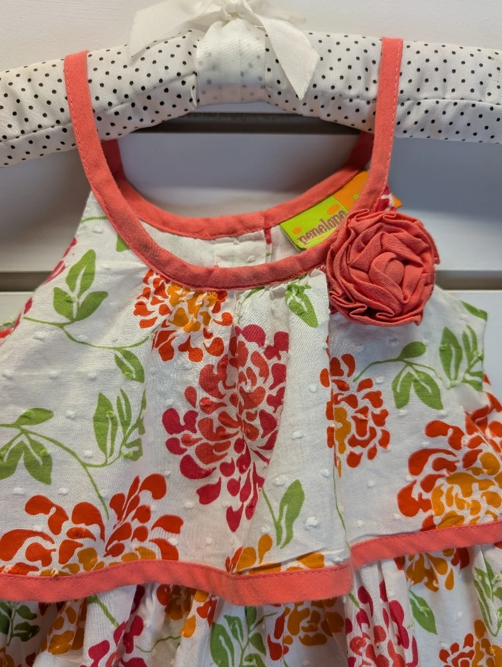 Penelope Mack Tiered Ruffle Swiss Dot Dress Size 24 months EUC